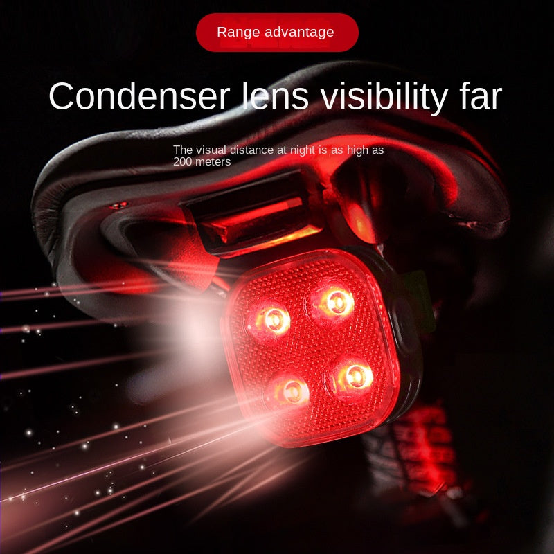 Bicycle Taillight USB Charging Intelligent Induction Stop Lamp Mountain Highway Vehicle Night Riding Warning Light Cycling Fixture