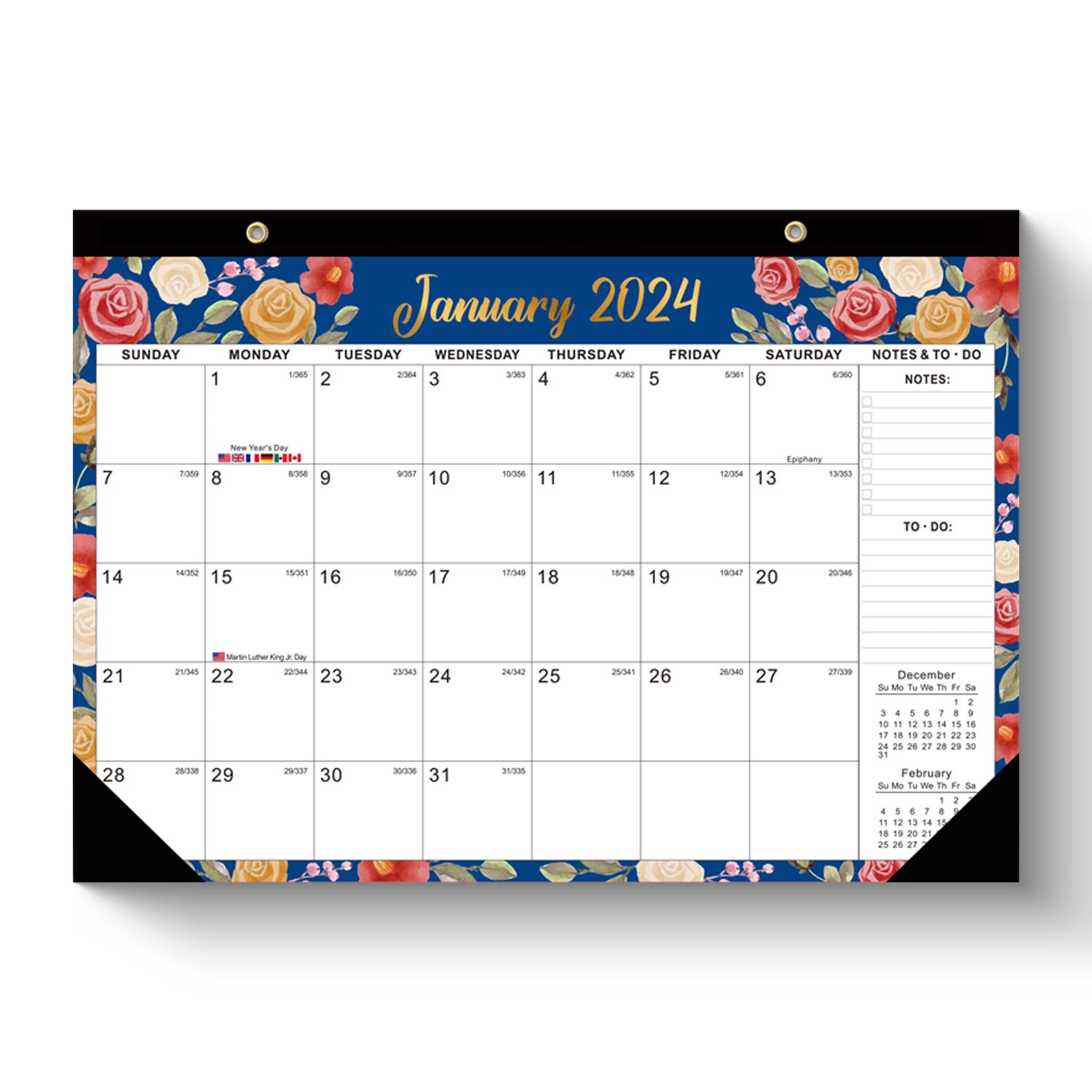 New 2024 English Calendar Amazon Wall Calendar 18 One Countdown English Desktop Simple Desk Calendar