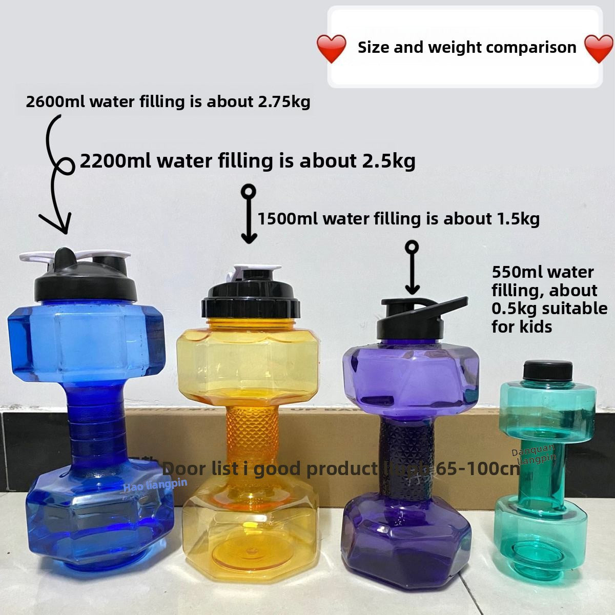 Creative Dumbbell Fitness Water Dumbbell Water-filled Dumbbell Portable Water-injection Dumbbell Plastic Weight Adjustable Water-filled Sand-filled