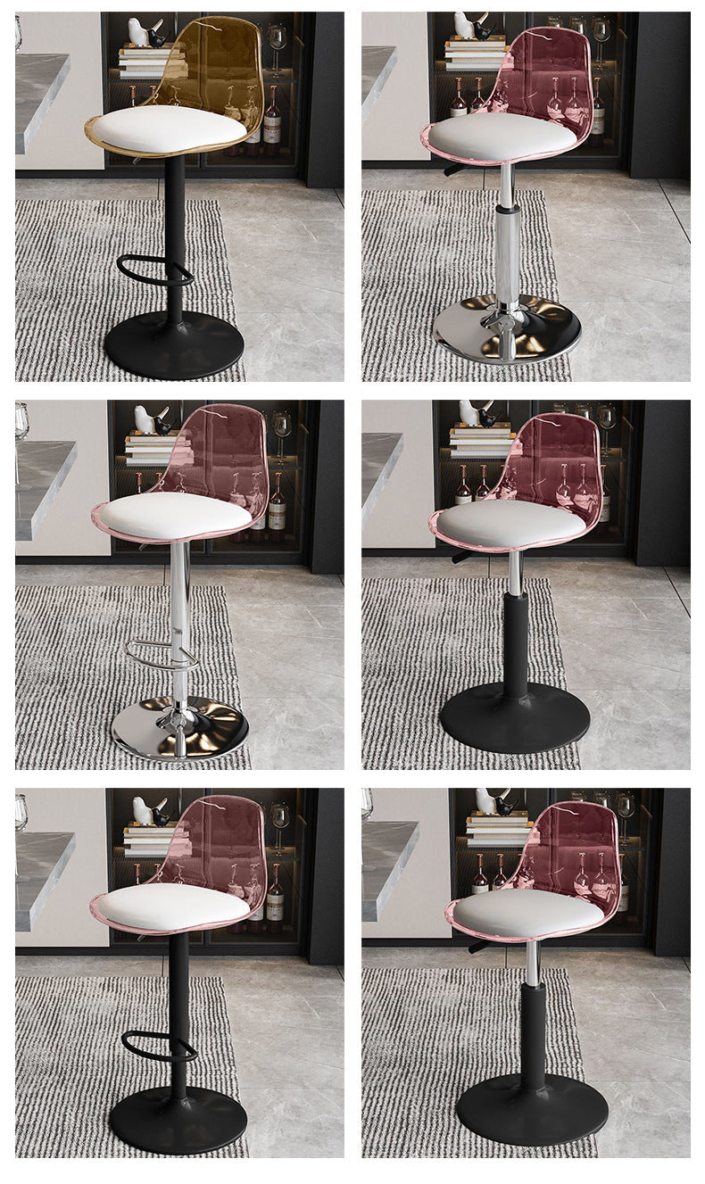 Bar Stool Light Luxury Acrylic Transparent Bar Chair Adjustable Rotating Home High Stool Company Front Desk Bar Chair
