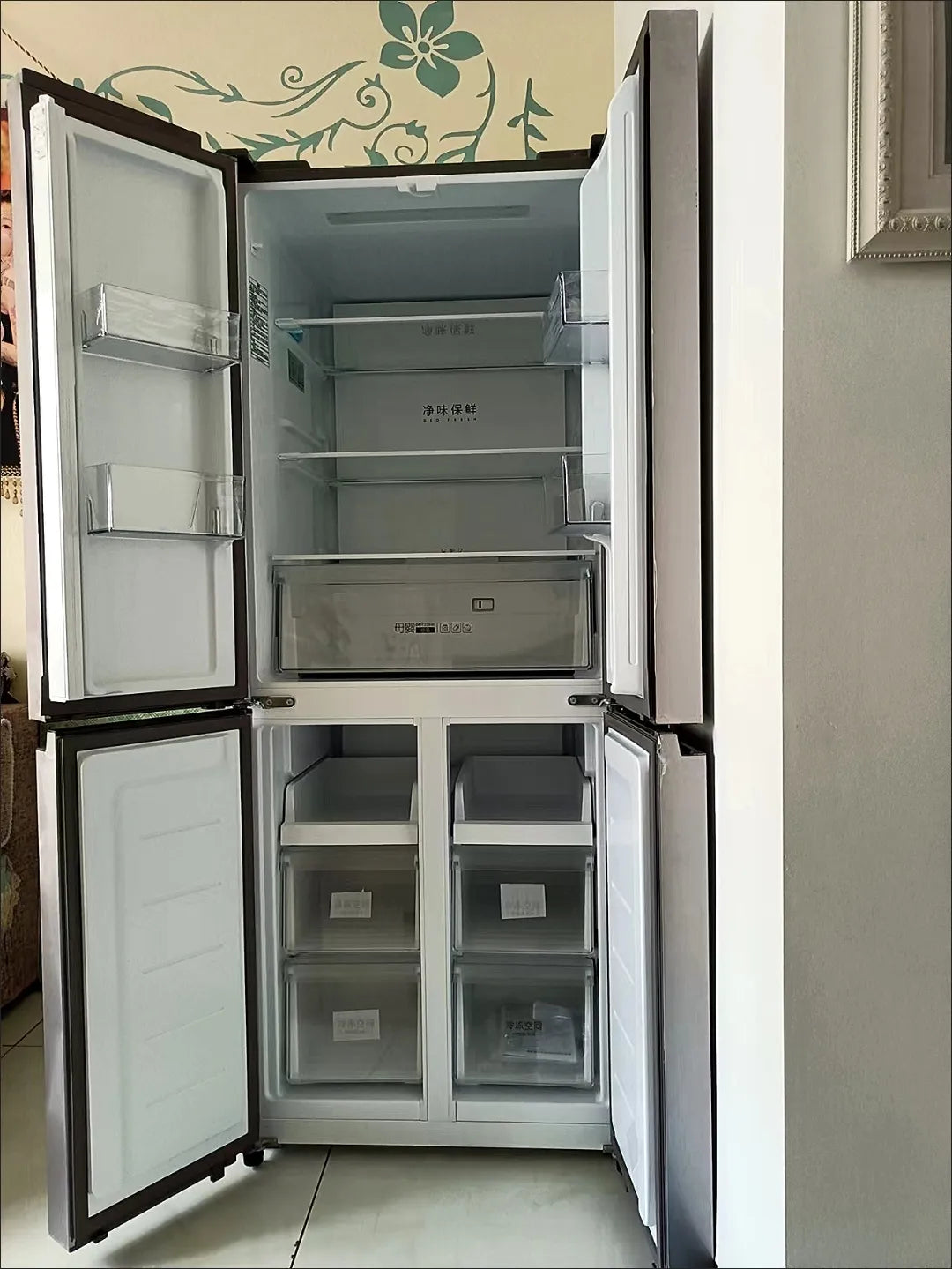 Haier 402L Refrigerator cross four-door first-class energy-saving ultra-thin embedded smart home