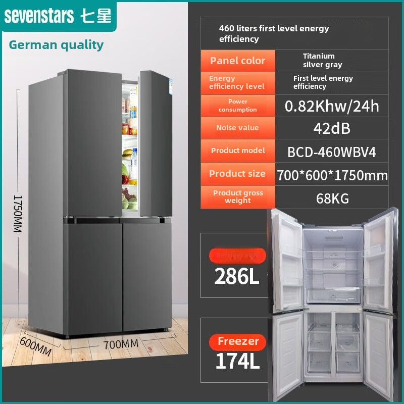 Sevenstrs German Seven-Star 508-Liter Ultra-Thin Box 460-Liter Four-Door Frequency Conversion Air Cooling Frostless Level 1 Refrigerator