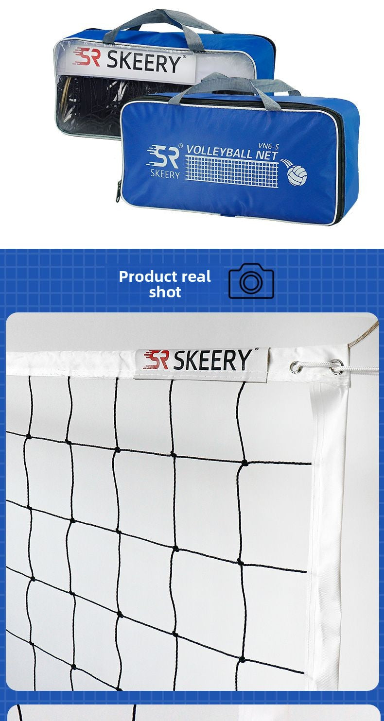 Skyray Volleyball Net Portable Outdoor Knotted Ball Net Thickened Four-Sided Standard Net Training Volleyball Net for Two Players
