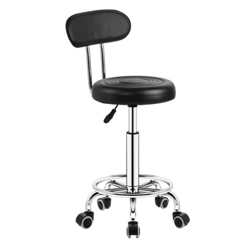 Adjustable Swivel Stool with Wheels, Large Work Stool, Round Stool for Barber Shop, Hair Salon, Bar Counter Chair with Backrest, Bar Chair