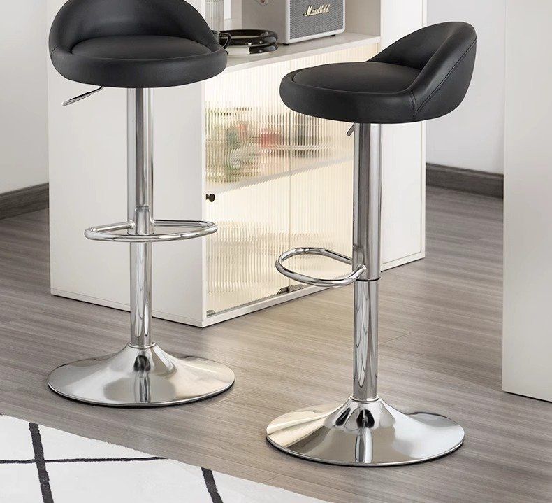 Kerun Bar Stool Adjustable High Stool Bar Stool Home Bar Comfortable Stool High Chair with Backrest Bar Chair Swivel Round Stool