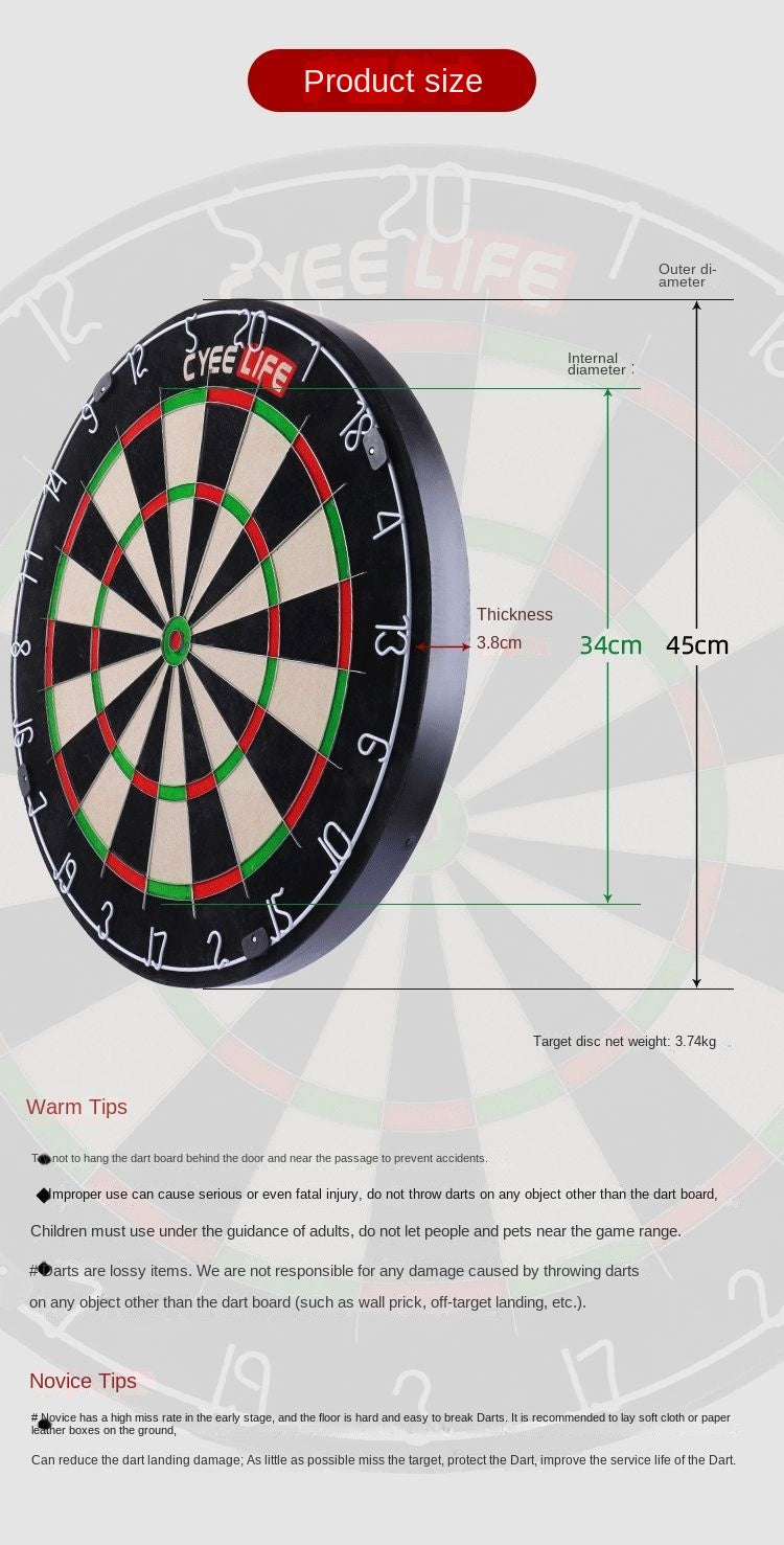 Cyeelife Blade Net Target Darts Set Professional Competition Adult Entertainment Level Thickened Flying Target Plate