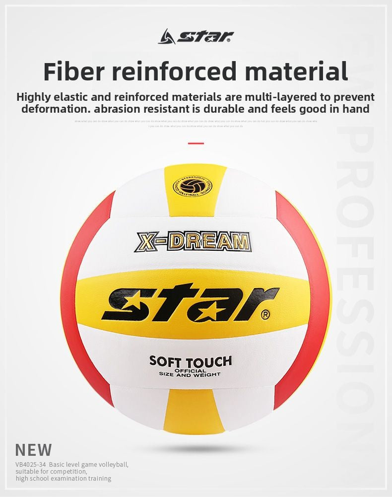 Authentic Star Volleyball for Middle School Entrance Exam, Standard Size 5 Hard Volleyball VB4025-34