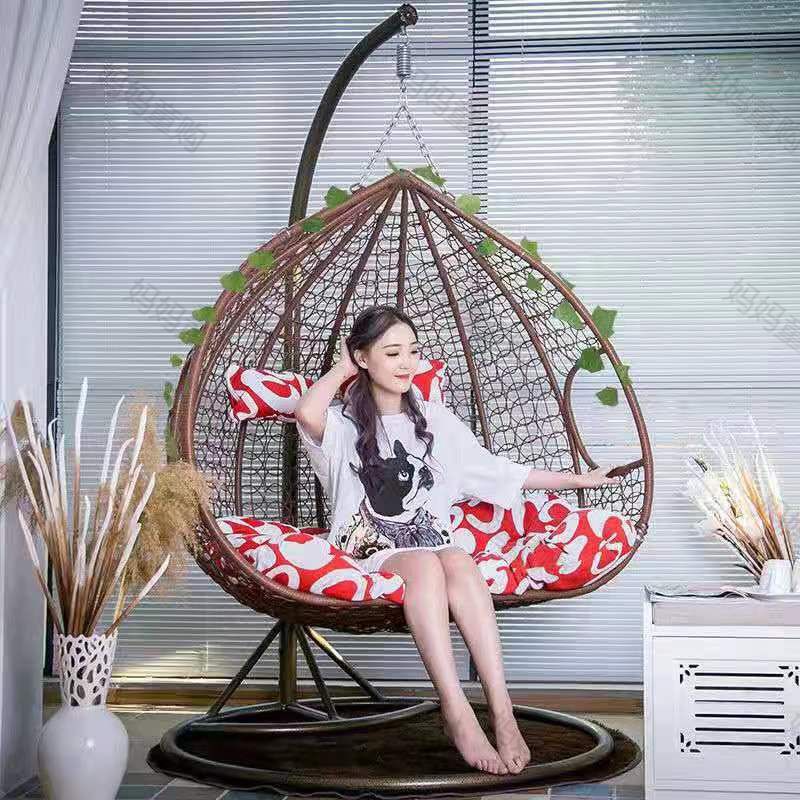 Romantic Hanging Basket Rattan Chair Glider Cradle Outdoor Adult