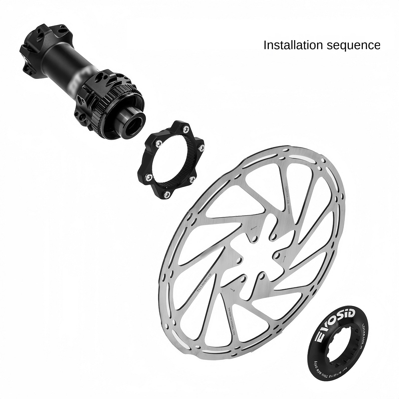 Center Lock to Six-Bolt Disc Adapter CNC Aluminum Alloy Thru-Axle Hub Center Lock Disc Conversion Mount Disc Brake Mount