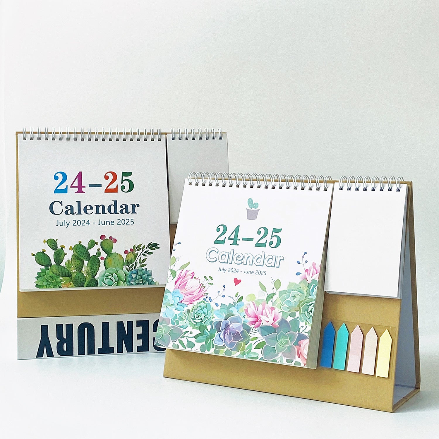 2025 Morandi Color English Simple Desktop Desk Calendar Decoration Creative Storage Pocket Desk Calendar Cross-Border Calendar