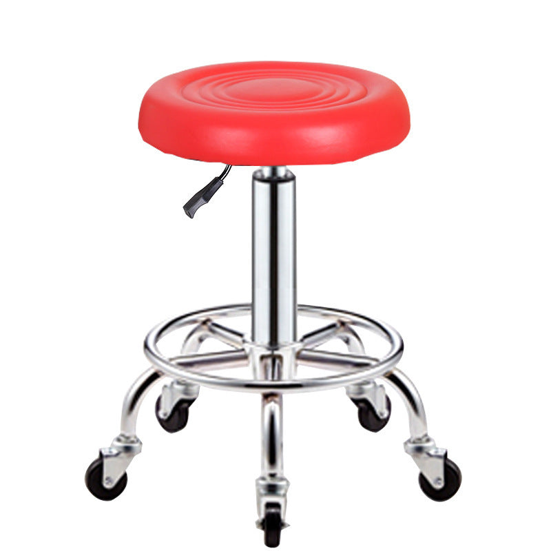 Adjustable Swivel Stool with Wheels, Large Work Stool, Round Stool for Barber Shop, Hair Salon, Bar Counter Chair with Backrest, Bar Chair