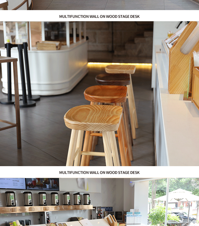 Nordic Bar Stool Simple Bar Chair Bar Stool Bar Chair Solid Wood Home Chair Swivel Chair High Factory Direct Supply High Foot