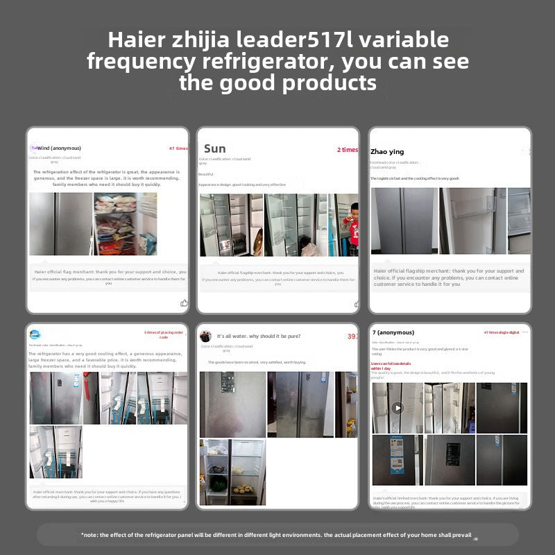 Haier Zhijia Leader517 L Double Door Air Cooling Frostless Grade I Energy Efficiency Double Frequency Conversion WiFi Household Refrigerator