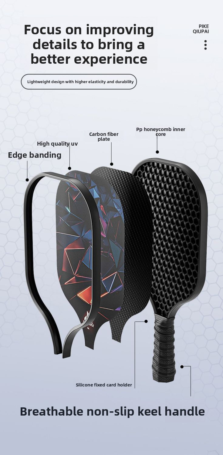 Pickleball Racket Carbon Fiber Blade Professional Competition Racket Glass Fiber Buy and Get Free Storage Bag Ball Pickleball