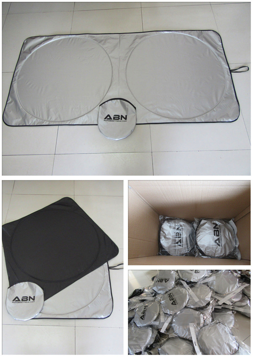 Car Sunshade Silver Coated Cloth Front Sunshade Double Circle Car Curtain Car Front Sunshade Sun Protection Front Sunshade