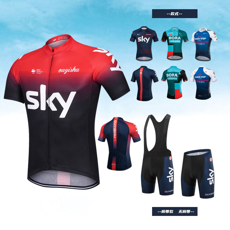 19 New Sky Short-Sleeve Cycling Clothes Suit Men's and Women's Spring and Summer Bicycle Clothes Breathable Quick-Drying Dynamic Bicycle Clothing