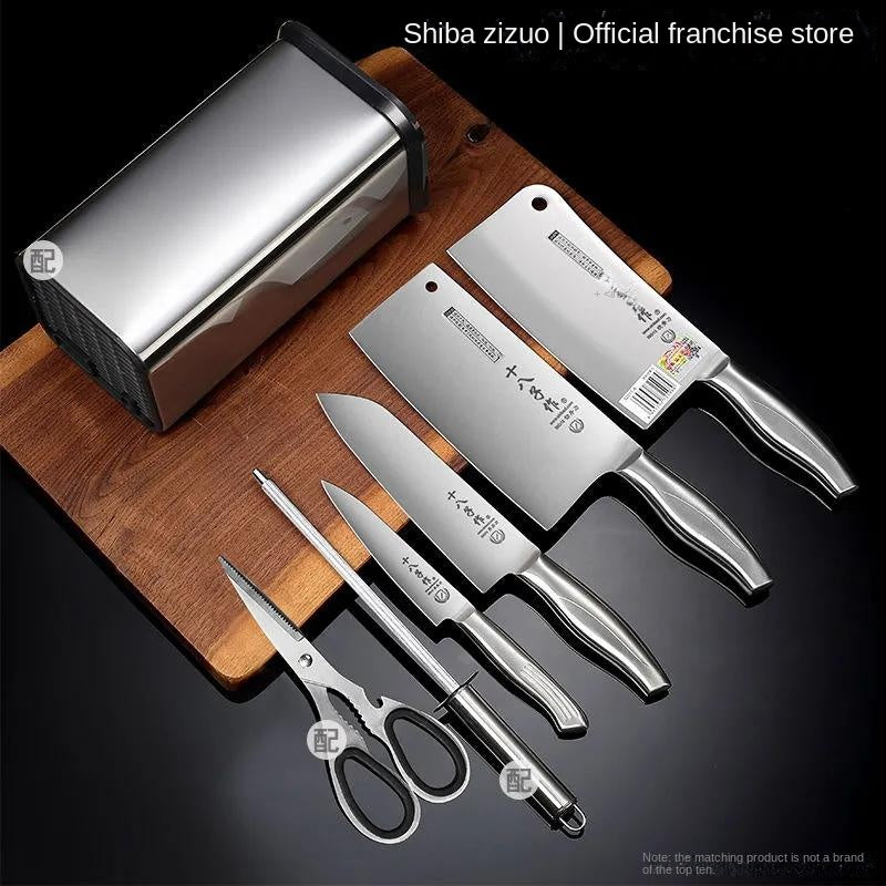 Kitchen knife household kitchen all stainless steel meat, vegetable and bone cutting 7pcs set