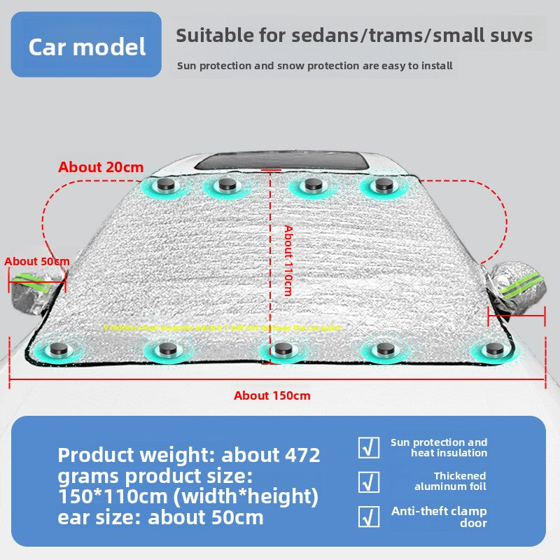 Car Sunshade Front Windshield Sun Protection Windshield Heat Insulation Thickened Sunshade Board Heat Insulation Sunshade Curtain Sunshade Umbrella