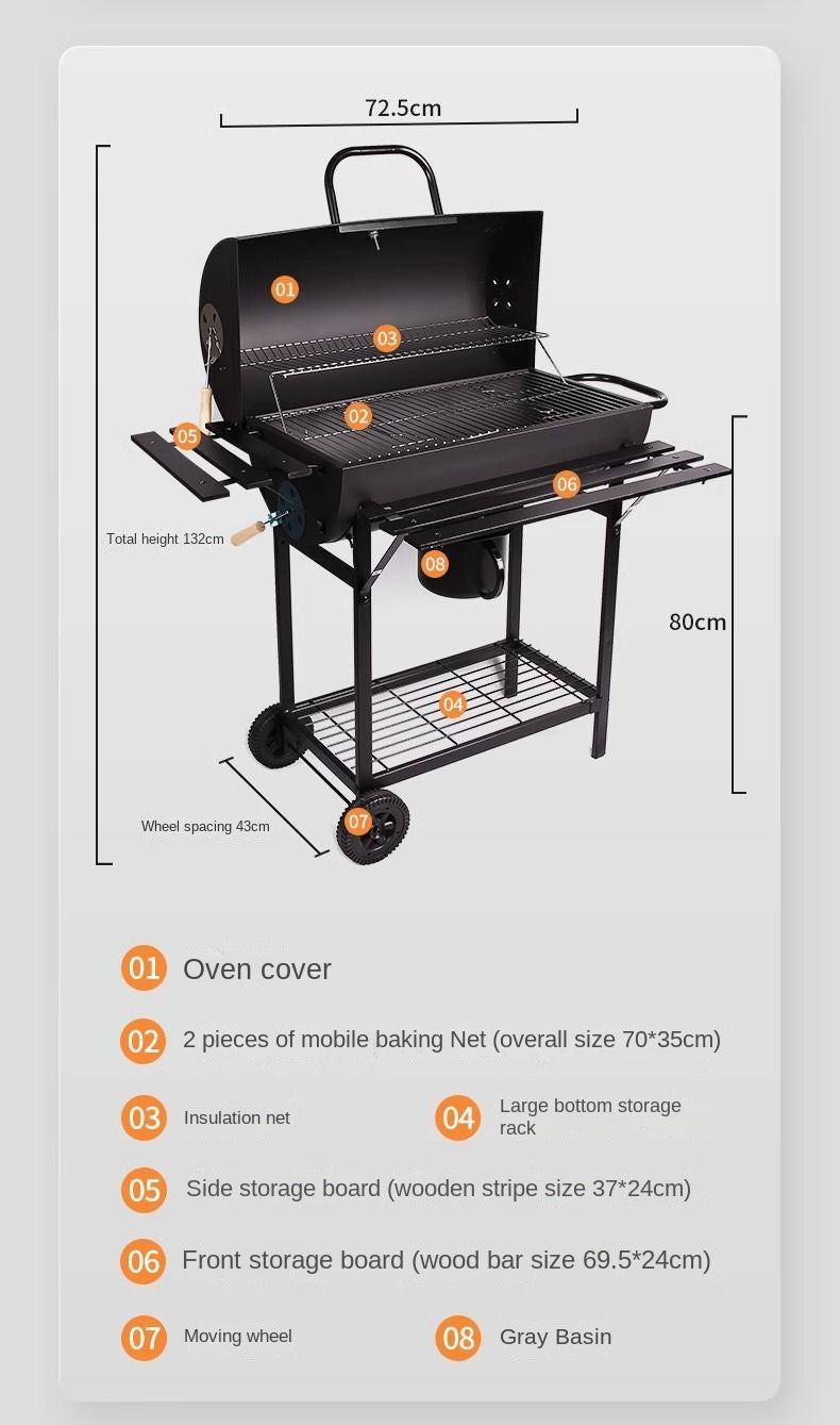 Homeuse Charcoal BBQ Grill family full set + 3kg Carbon