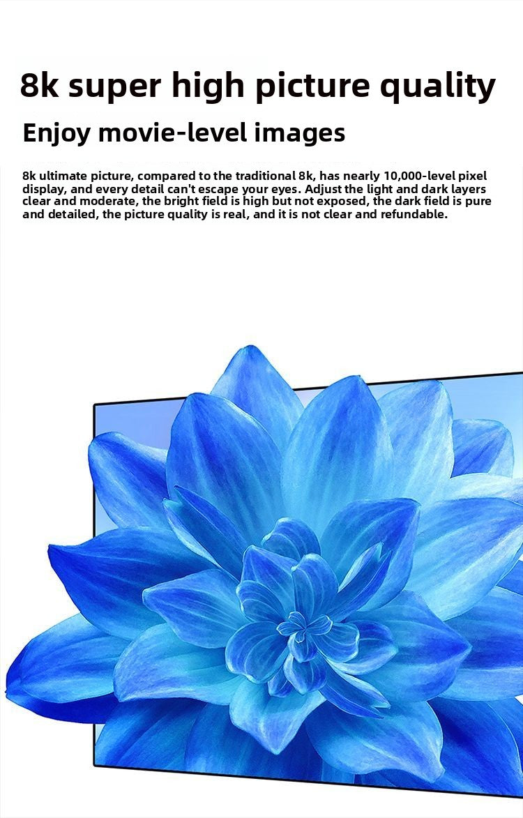 2025 New Model Ace Frameless 8K Genuine TV 100inch WiFi 85-inch 75 Ultra-thin 65 Home Use 55 LED