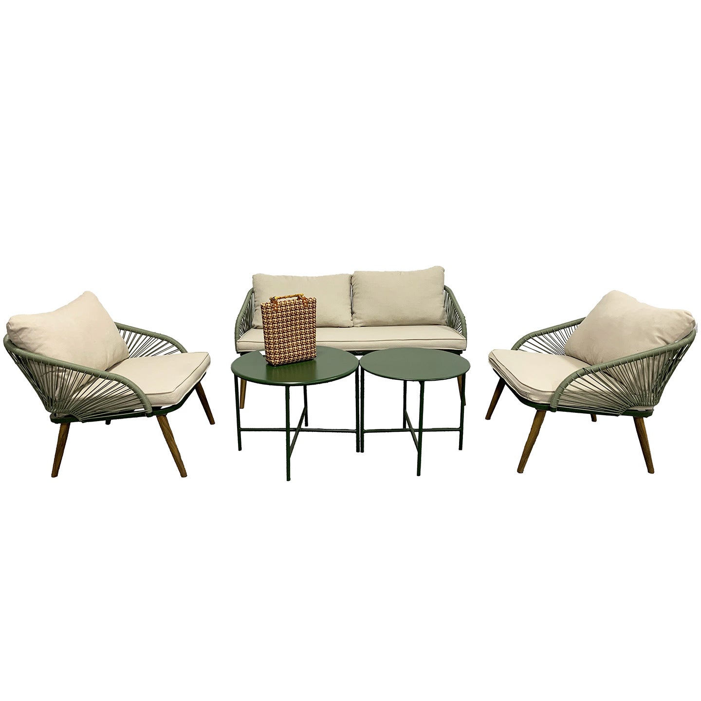 PE Imitation Rattan Sofa Coffee Table and Chair Set Waterproof Sunproof Insectproof Villa Courtyard Balcony Outdoor Leisure Sofa