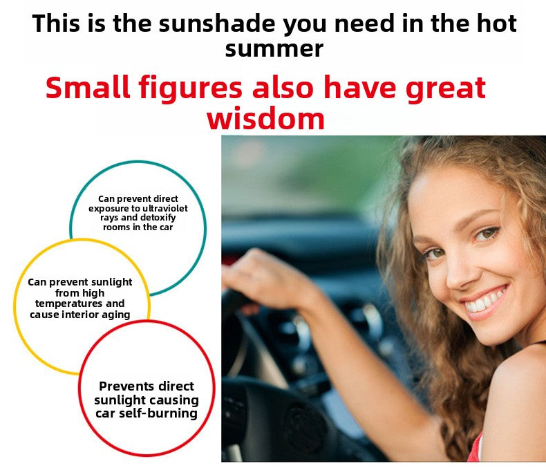 Car Sunshade Summer Heat Insulation Retractable Sunshade Aluminum Foil 140x70 Sunshade Umbrella Sun Protection