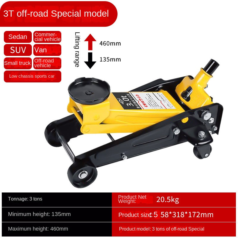 Manufacturer Car Portable Double Pump 3 Ton SUV Hydraulic Jack