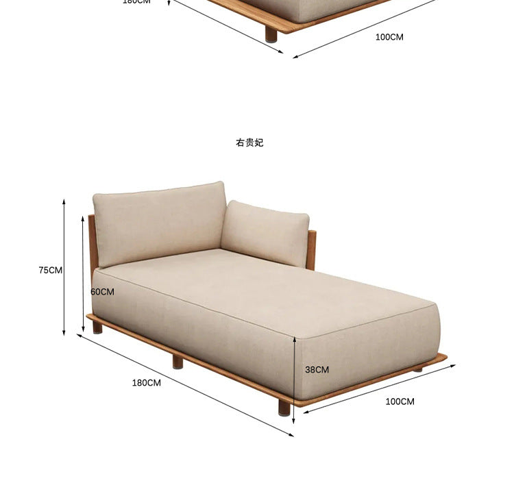 Outdoor Sofa Courtyard Villa Leisure Waterproof Hotel Homestay Outdoor Garden Terrace Solid Wood Rattan Sofa Set