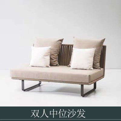 Outdoor Sofa Sunproof Waterproof Leisure Living Room Balcony Outdoor Courtyard Coffee Table Three-Person Rattan Furniture Homestay Rattan Chair