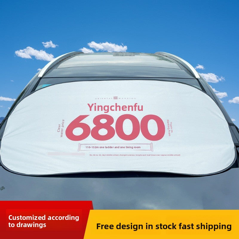 Car Sunshade Sun Visor Advertising Custom Logo Sunshade Printing Sun Visor Cover Sun Protection Heat Insulation Gift