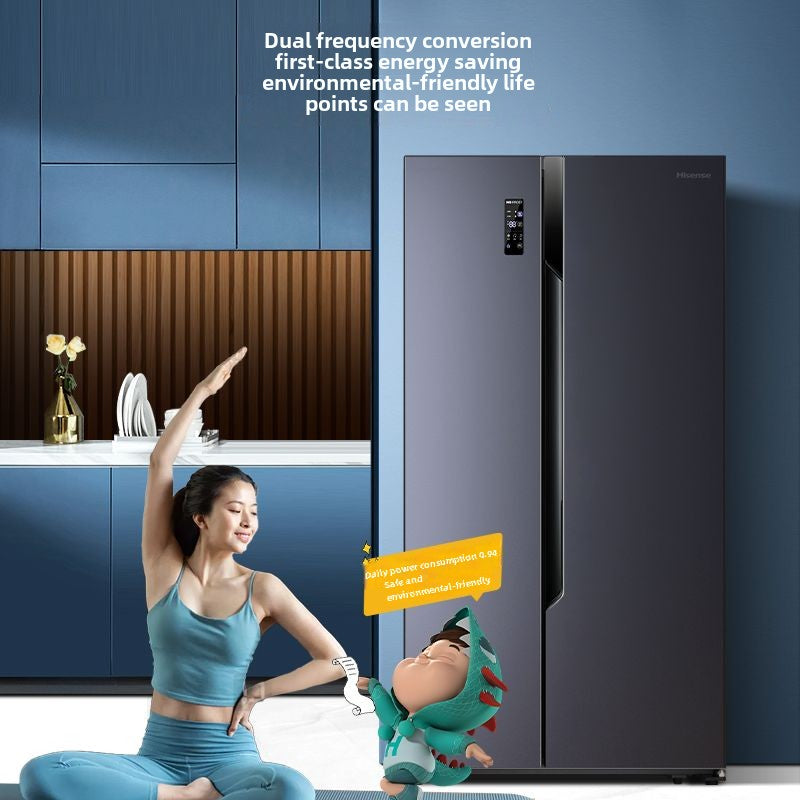 Hisense 647 Liters Double-Door Refrigerator First-Class Double Frequency Conversion Energy Saving Large Capacity Air Cooling Frostless Household Refrigerator