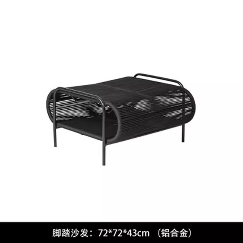 Outdoor Sofa and Coffee Table Set Waterproof Sunproof for Open Air B&B Garden Courtyard Villa Balcony Leisure Rattan Sofa