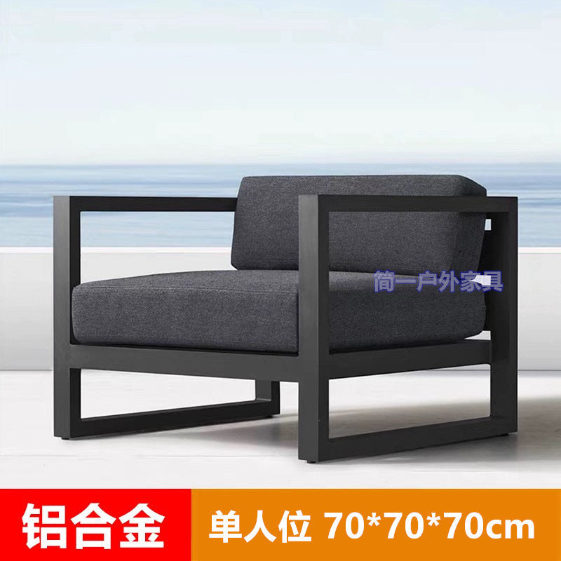 Outdoor Aluminum Alloy Sofa Courtyard Villa Coffee Table Set Waterproof Anti-Slip B&B Hotel Cross-Border Export Furniture