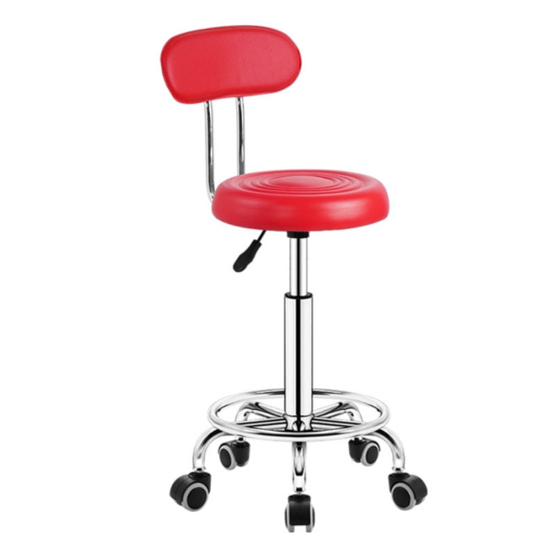 Adjustable Swivel Stool with Wheels, Large Work Stool, Round Stool for Barber Shop, Hair Salon, Bar Counter Chair with Backrest, Bar Chair