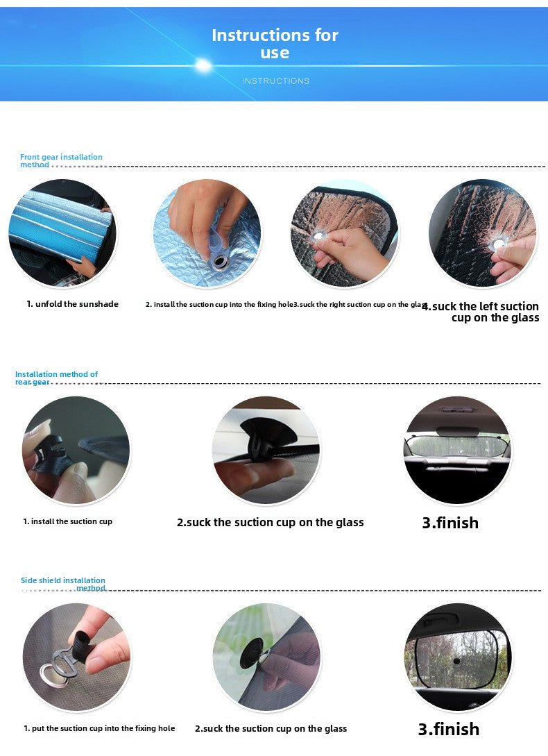Car Sunshade Car Aluminum Foil Sunshade SUV Sedan Heat Insulation Sun Protection Reflective Wholesale