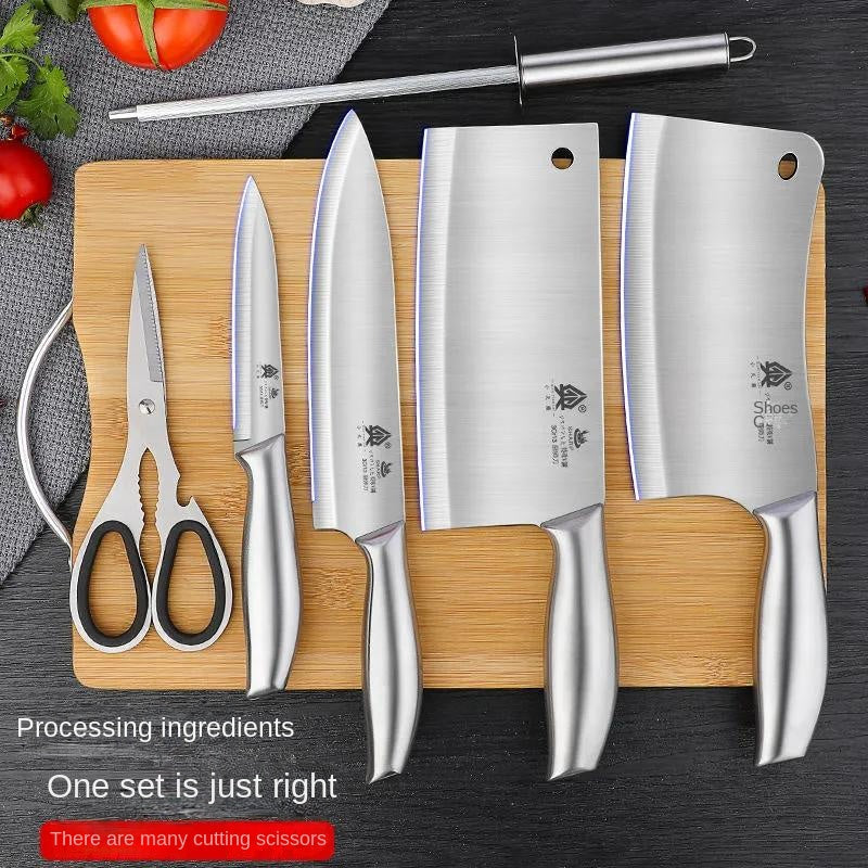 Kitchen knife household kitchen all stainless steel meat, vegetable and bone cutting 7pcs set