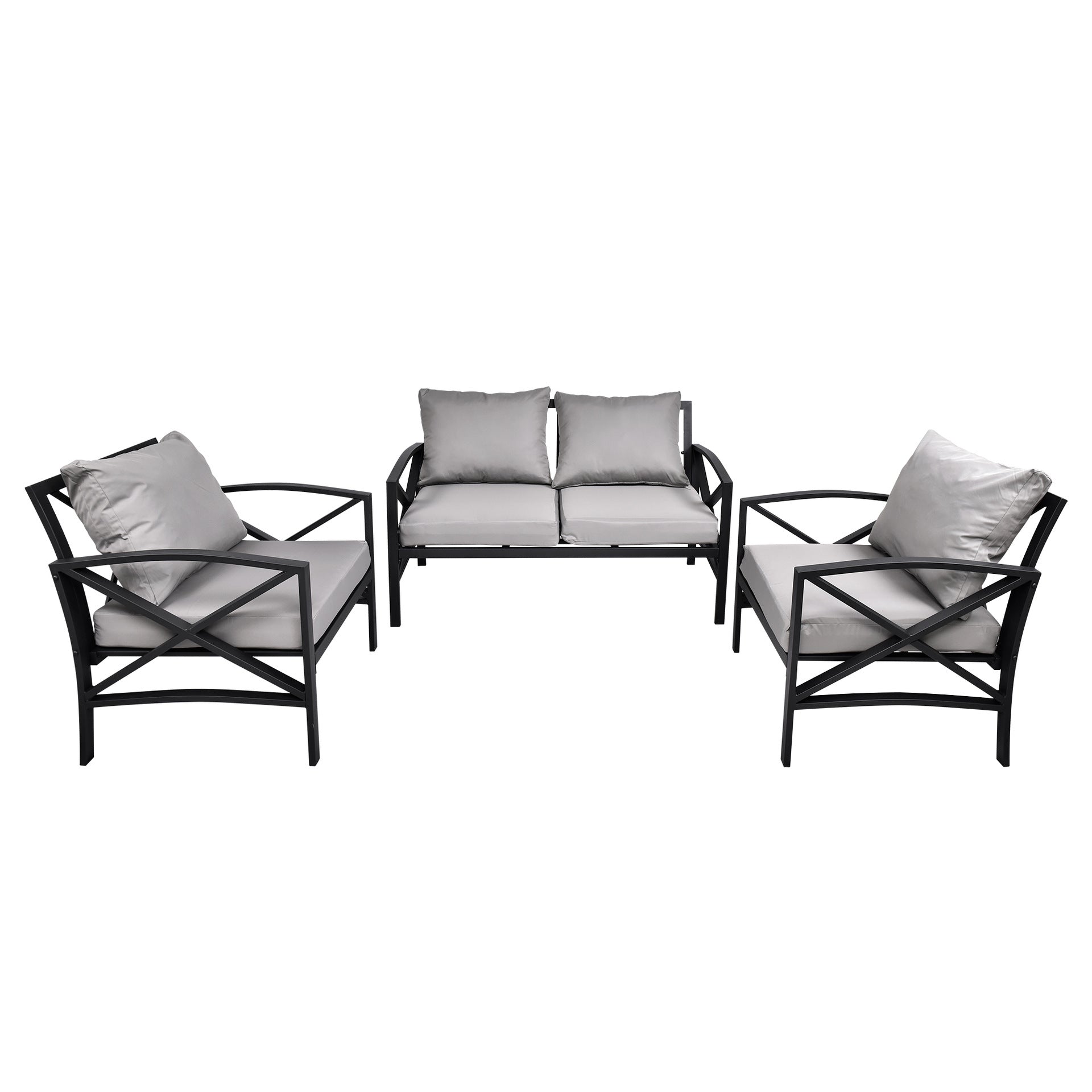 Outdoor Leisure Iron Art Sofa Set Garden Hotel Business Reception Sofa Waterproof Industrial Style Iron Frame Chair