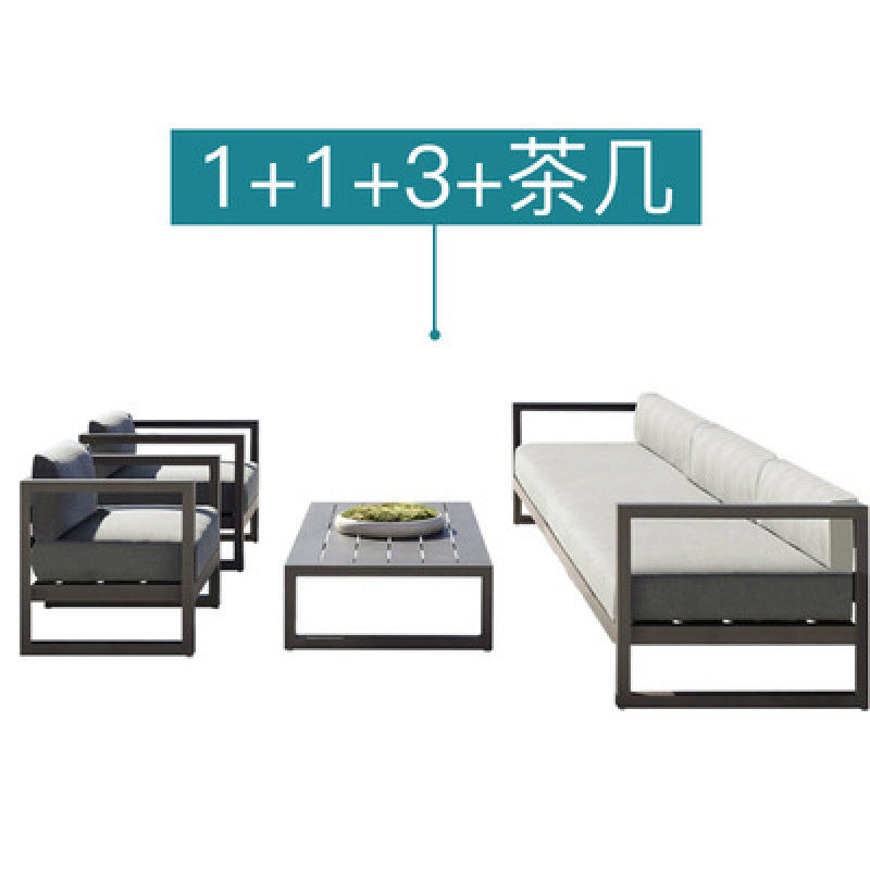 Outdoor Sofa for Courtyard Garden, Simple Modern Waterproof and Sunproof Aluminum Alloy Balcony Sofa, Outdoor Terrace Sofa