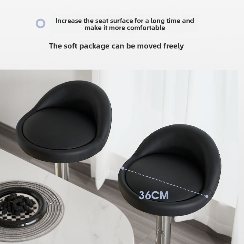 Kerun Bar Stool Adjustable High Stool Bar Stool Home Bar Comfortable Stool High Chair with Backrest Bar Chair Swivel Round Stool