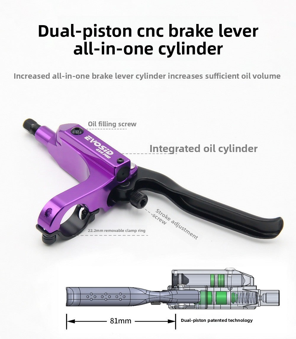 EVOSID Four-Piston Oil Brake Mountain Bike Oil Disc CNC Aluminum Alloy Internal Cable Routing Downhill DH/XC Hydraulic Disc Brake