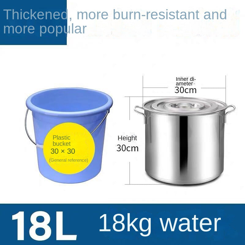 Stainless steel pot Commercial soup bucket with lid soup pot thickened bottom large capacity