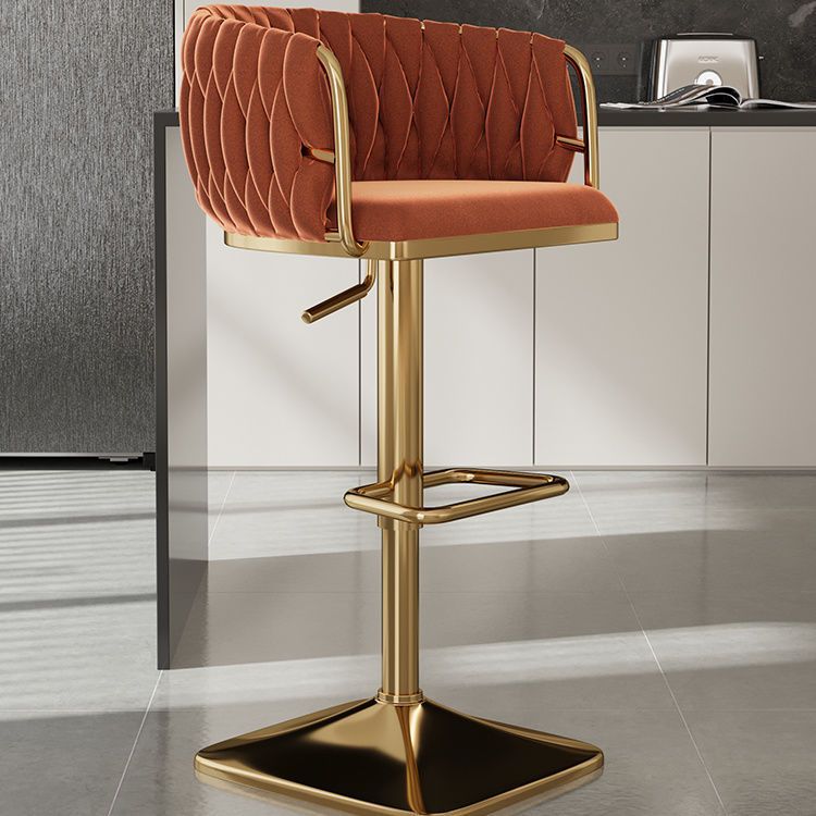 Light Luxury Bar Stool Adjustable Rotating Home Use Backrest High Stool Simple Creative Bar Chair Internet Celebrity Woven Chair