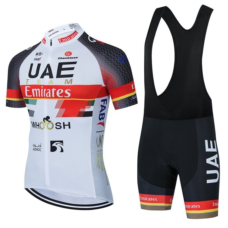 UAE Short-Sleeved Cycling Outfit Suit Summer Road Bike Riding Shorts with Suspenders Quick-Drying Cycling Top Equipment