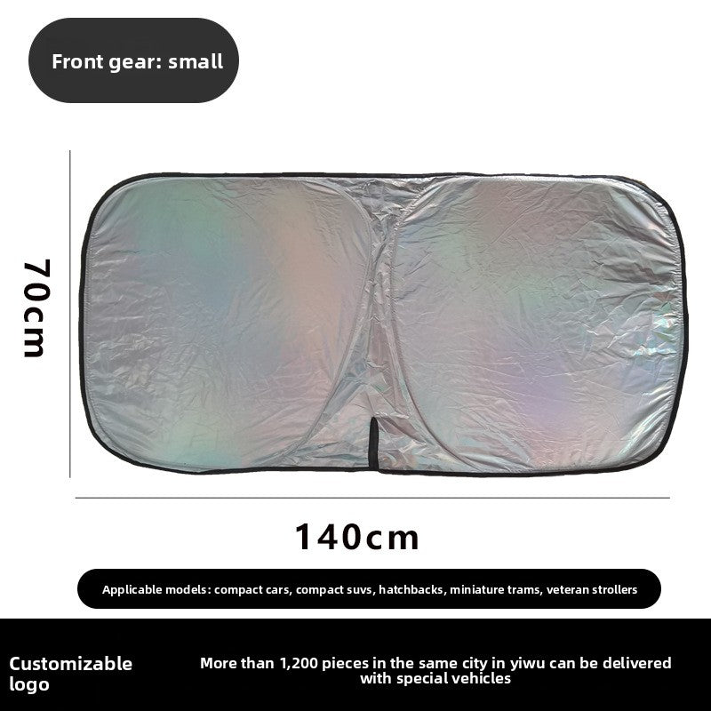 Summer Car Sunshade Silver Coated Cloth Sun Protection Car Heat Insulation Car Interior Anti-Glare Sunshade Curtain Front Sunshade