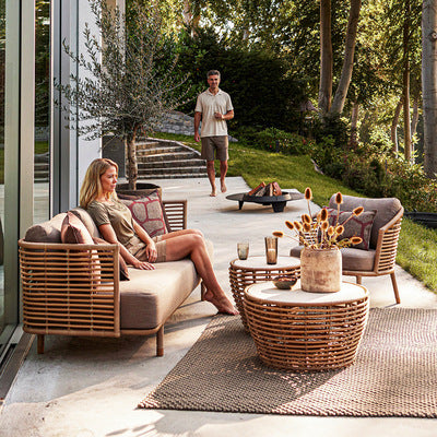 Outdoor Rattan Sofa Courtyard Leisure Outdoor Balcony Rattan Chair Sunproof Waterproof Homestay Sunroom Combination Furniture