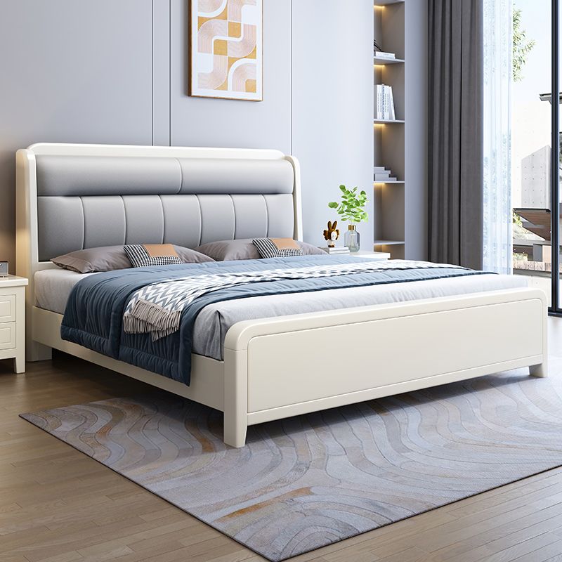 White Cream Style Solid Wood Bed Pastoral Style Modern Simple 1.5 M Small Apartment Double Bed Master Bedroom 1.8 M Big Bed