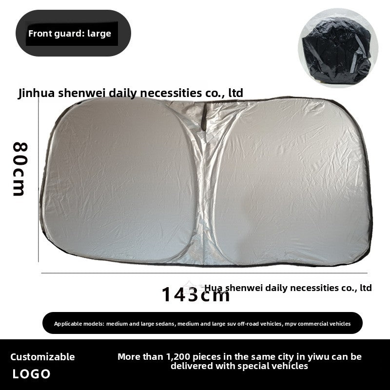 Summer Car Sunshade Silver Coated Cloth Sun Protection Car Heat Insulation Car Interior Anti-Glare Sunshade Curtain Front Sunshade