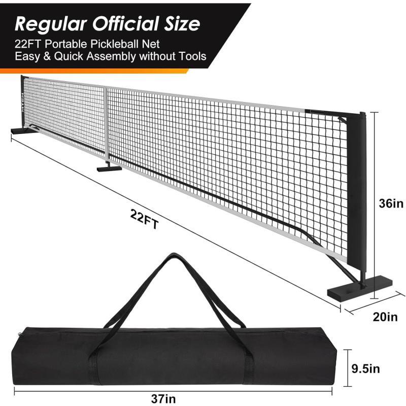 Pickleball Net Frame 6.7m Indoor and Outdoor Training Net Portable Detachable Pickleball Full Set Mobile Standard Net