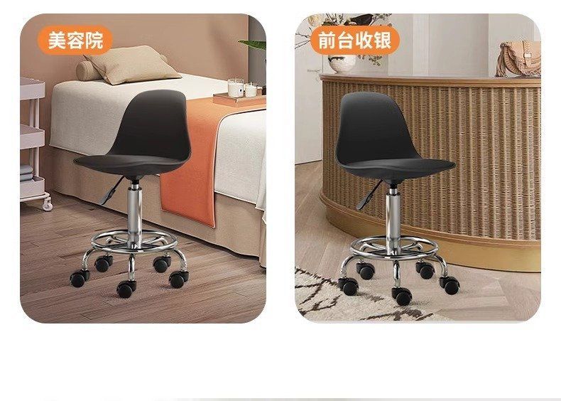 Kerun Bar Stool with Adjustable Height and Wheels, Beauty Stool, Bar High Chair, Home Use Long Sitting Bar Stool, Rotating High Stool