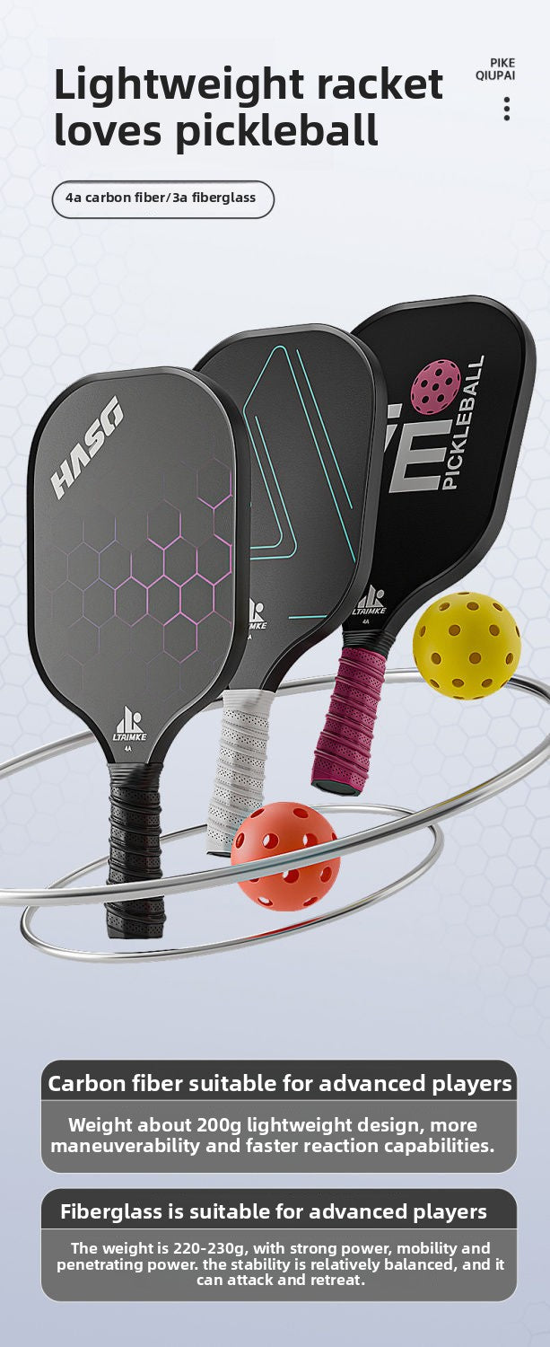 Pickleball Racket Carbon Fiber Blade Professional Competition Racket Glass Fiber Buy and Get Free Storage Bag Ball Pickleball